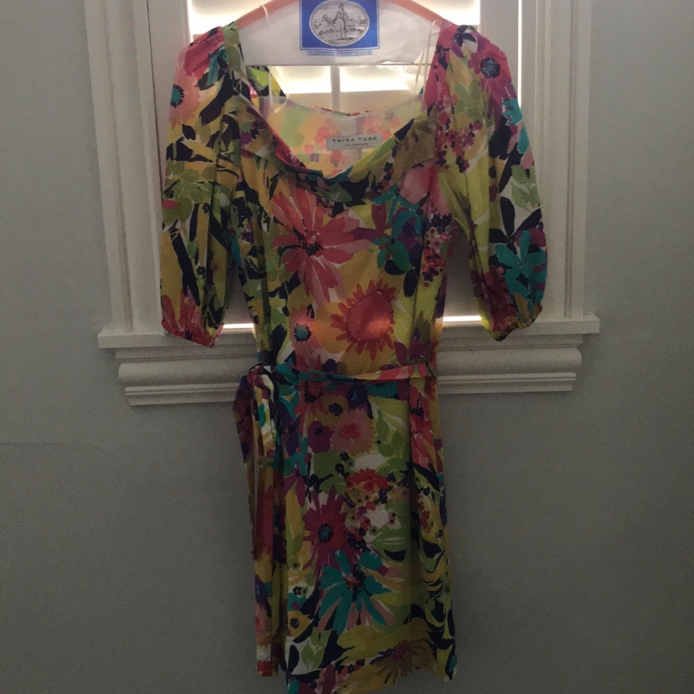 Trina Turk flora tie dress